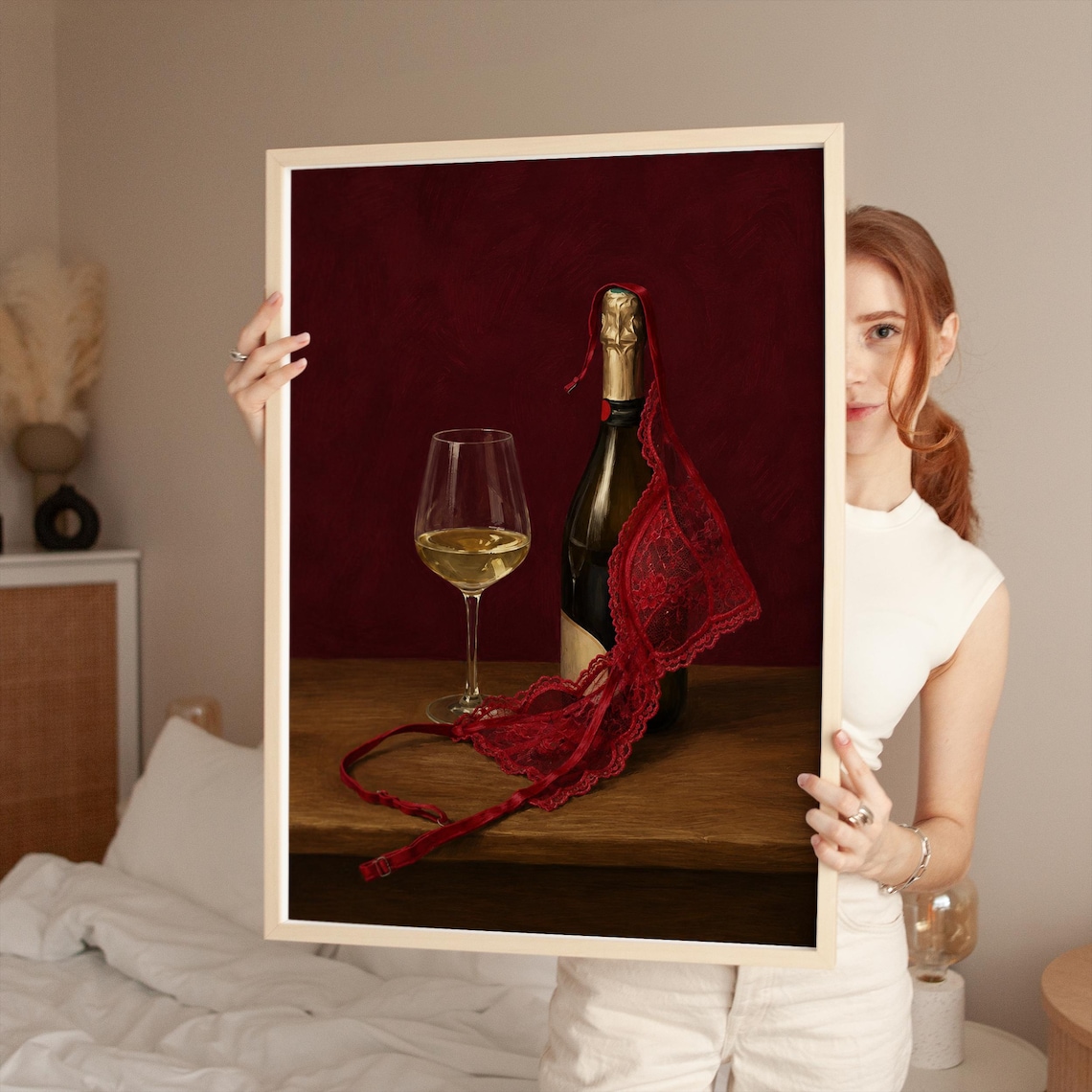 Wine And Lace Romantic Feminine Art Print
