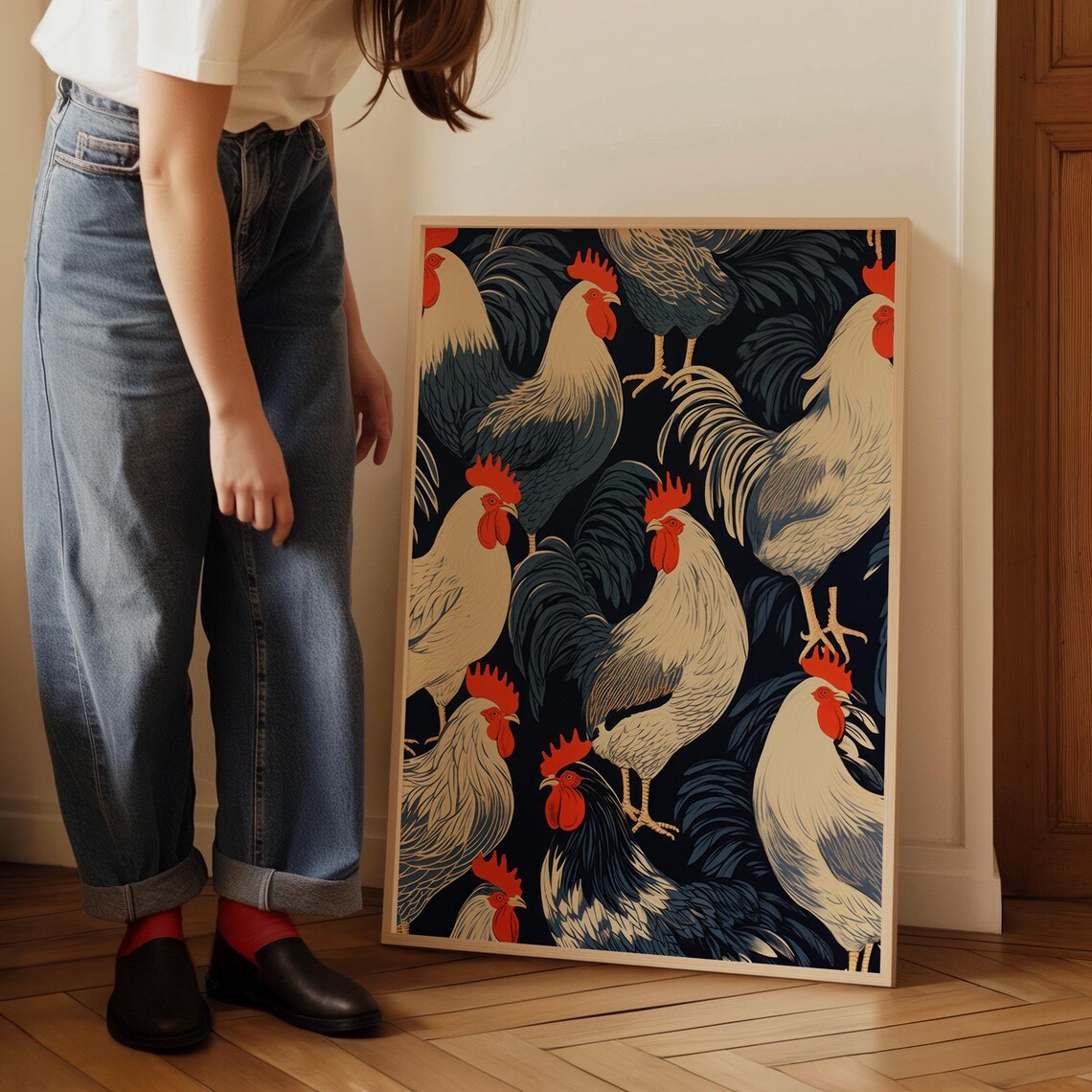 Rooster Pattern Art Print