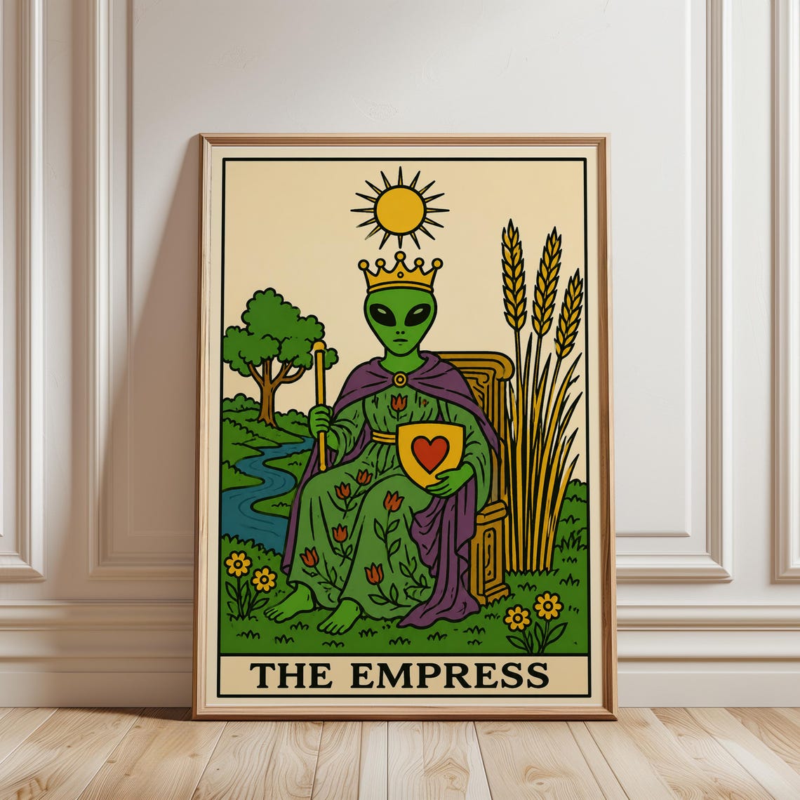Alien Empress Tarot Card Print Ufo Wall Art