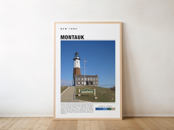 Montauk New York Lighthouse Atlantic Ocean Overlook Travel Poster