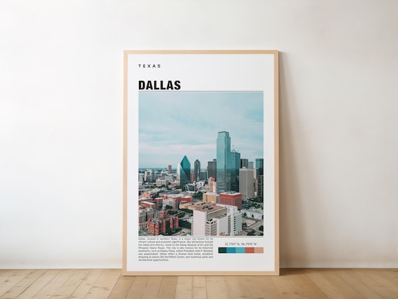 Dallas Texas Downtown Skyline Aerial View with Modern Towers Poster