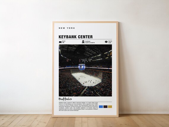 KeyBank Center Buffalo 1996 Hockey Arena Night Crowd Photo Poster