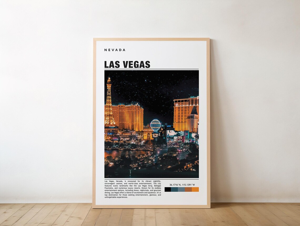Las Vegas Nevada Strip Night Lights City Photo Travel Poster