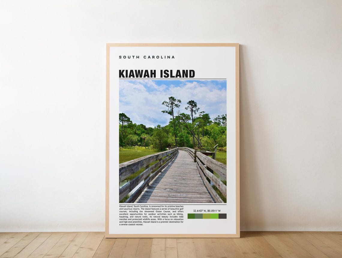 Kiawah Island South Carolina Boardwalk Marsh Nature Travel Poster