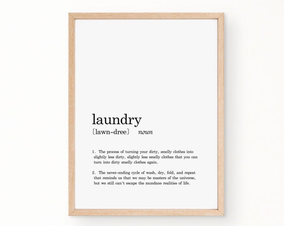 Laundry Definition Minimalist Kitchen Art Print