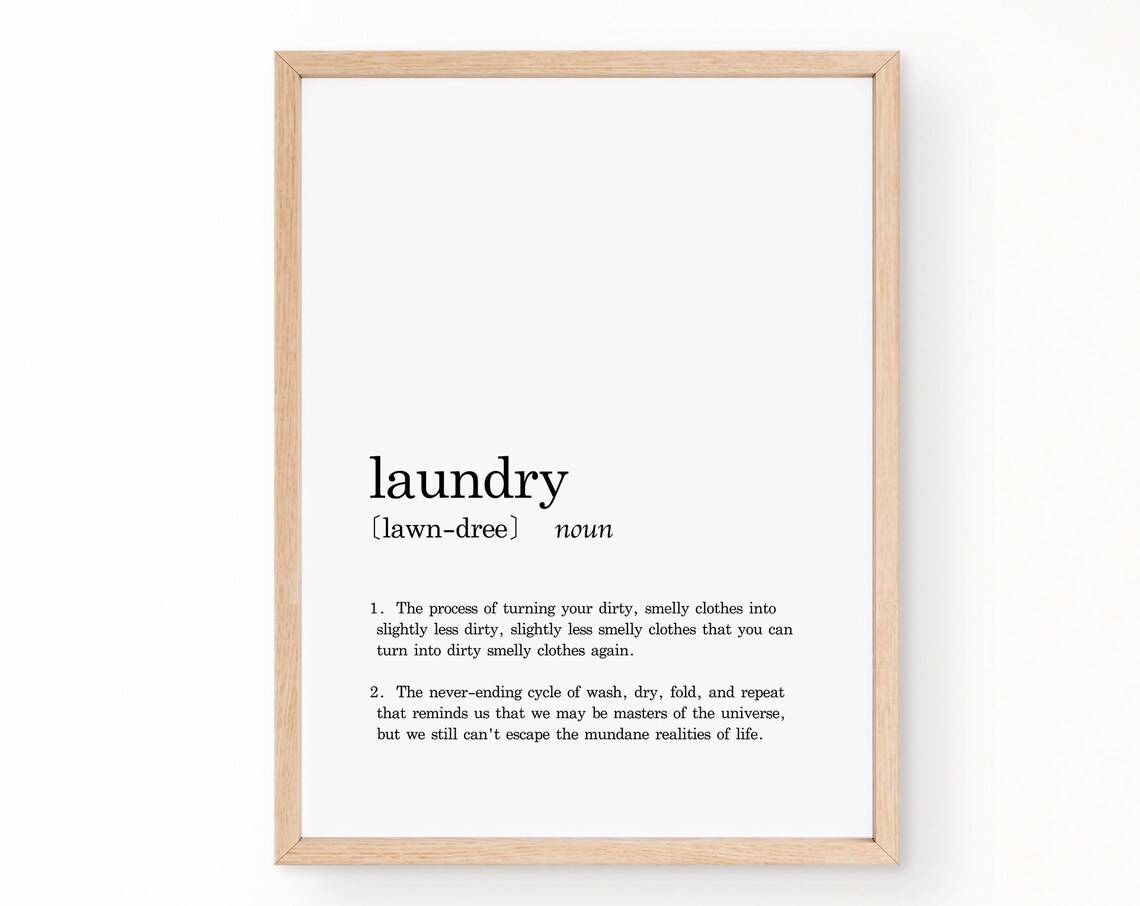 Laundry Definition Minimalist Kitchen Art Print