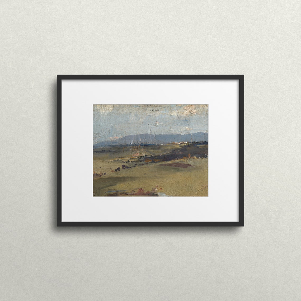 Open Countryside Plains Distant Hills Muted Tones Vintage Art Print - Image 2