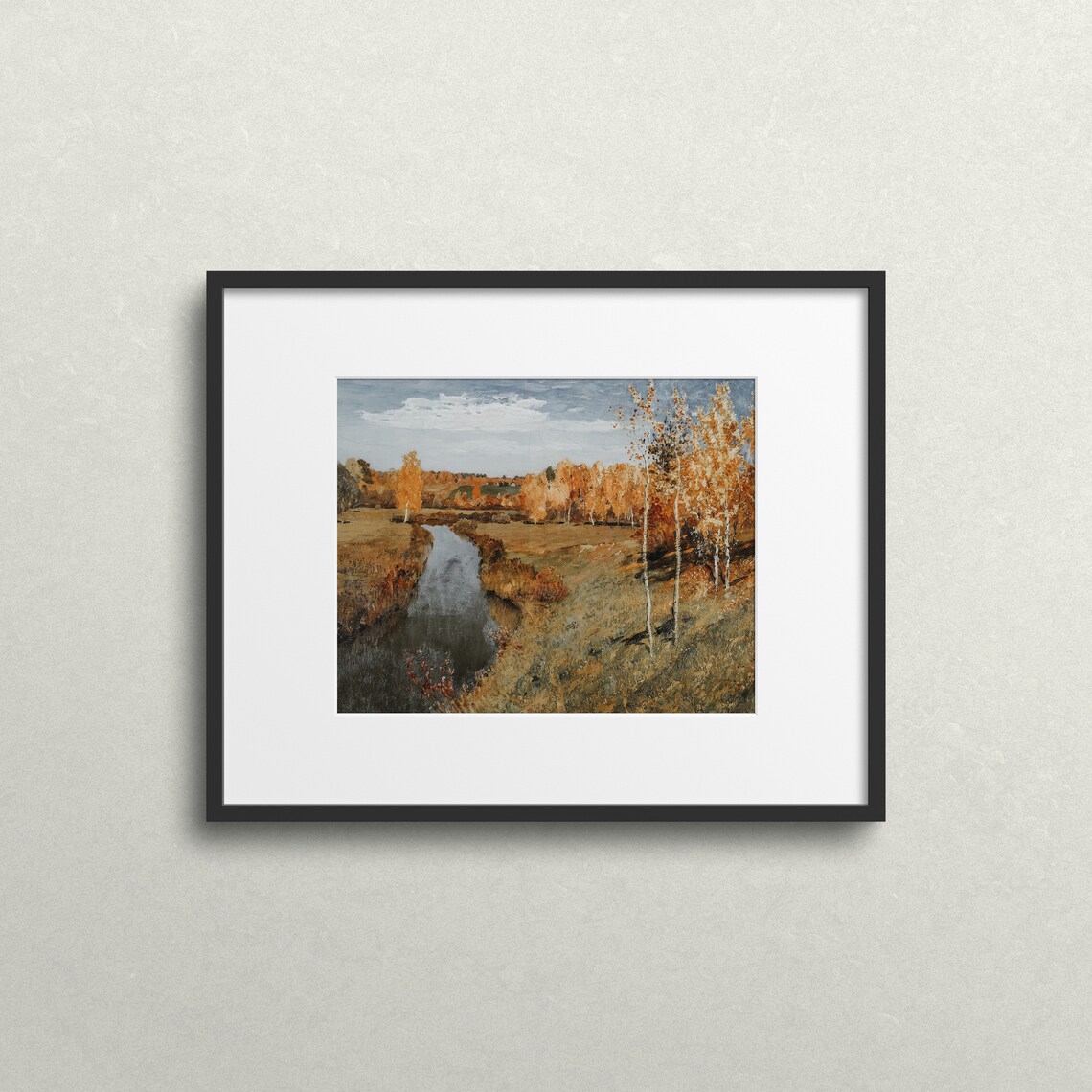 Autumn Riverside Vintage Moody Autumn Art Print - Image 2
