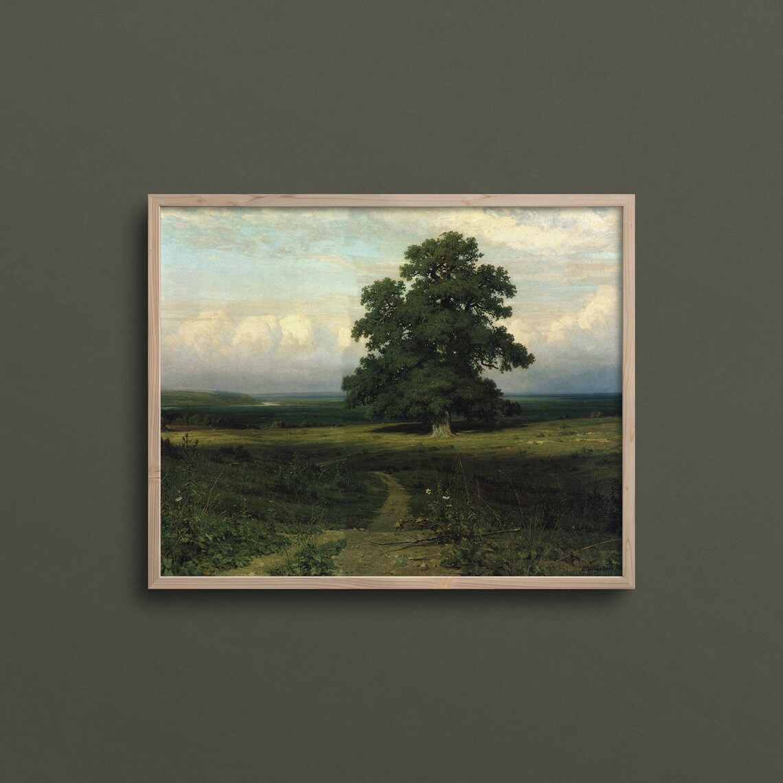 Lone Tree Moody Autumn Landscape Wall Art Print - Image 3