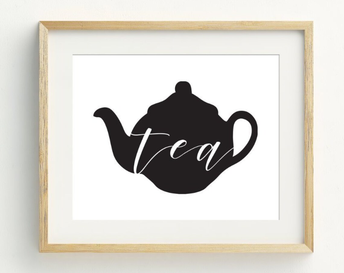 Tea Print Kitchen Wall Art, Minimalist Art Print