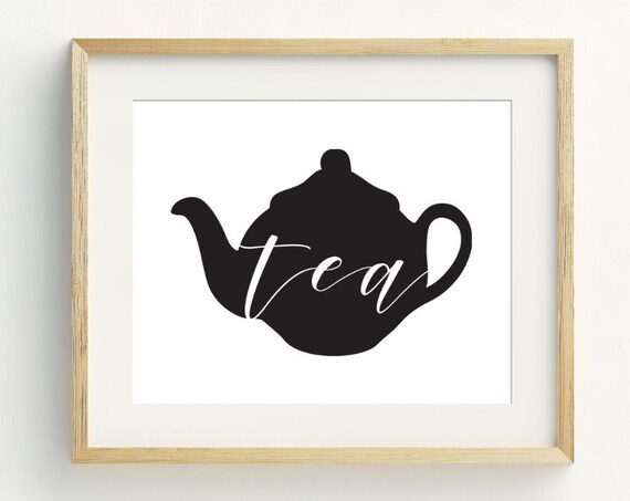 Tea Print Kitchen Wall Art, Minimalist Art Print