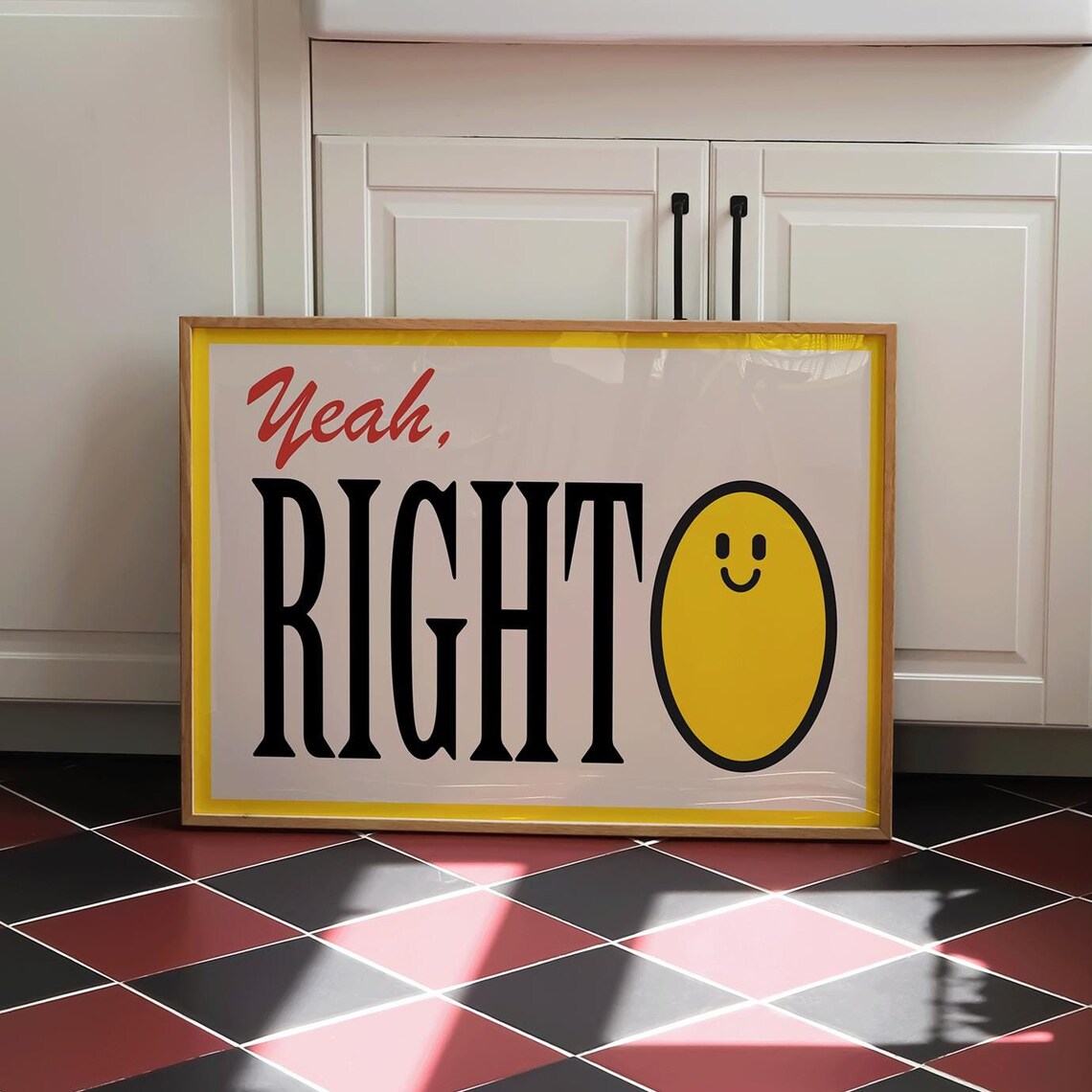 Yeah Righto Aussie Slang Typography, Quirky Decor