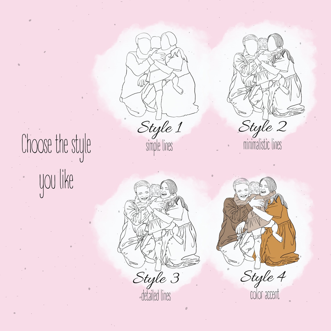 Custom Couple Line Art Personalized Portrait Gift - Image 3