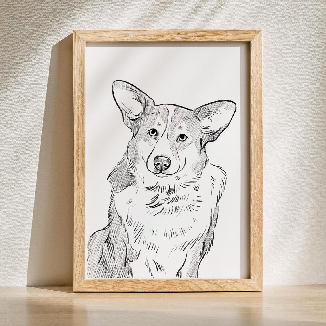 Custom Dog Portrait, Graphite Pencil Sketch