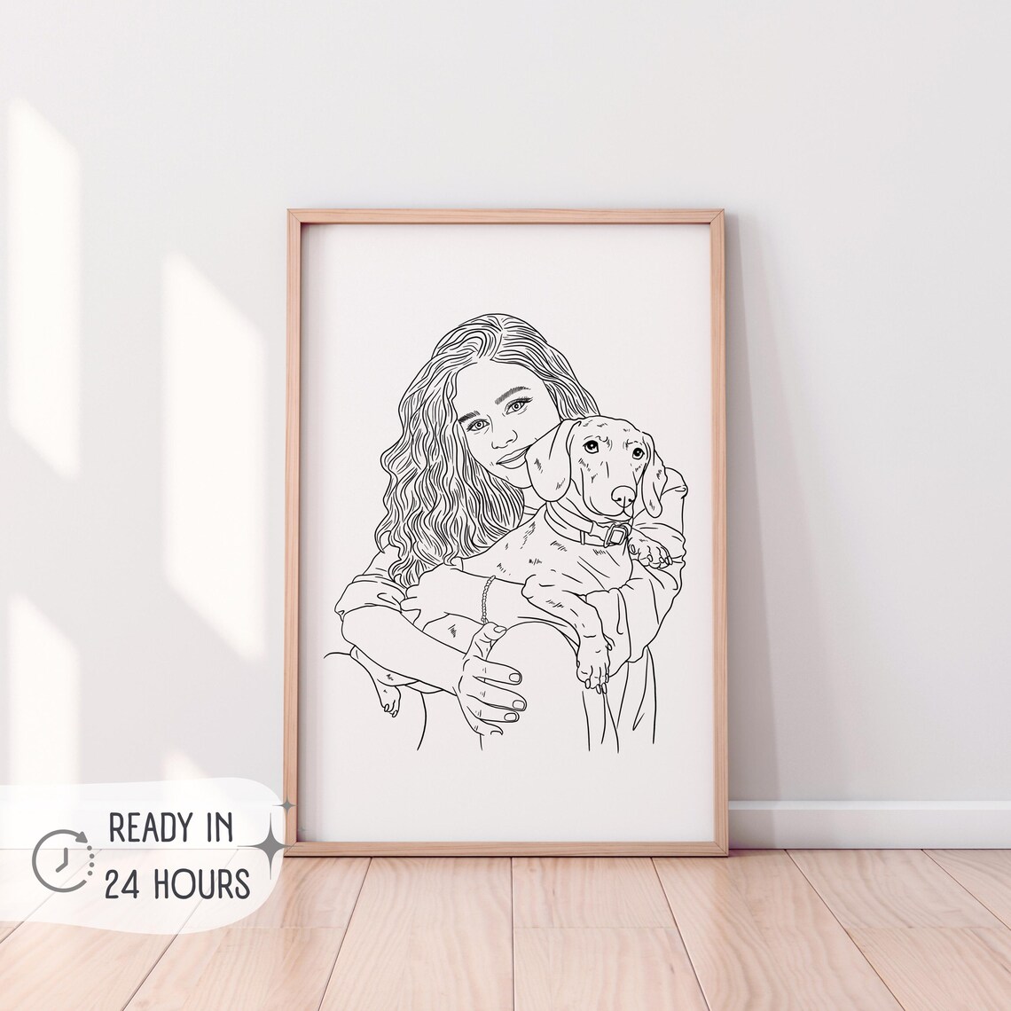 Custom Line Drawing Family Portrait, Art Print