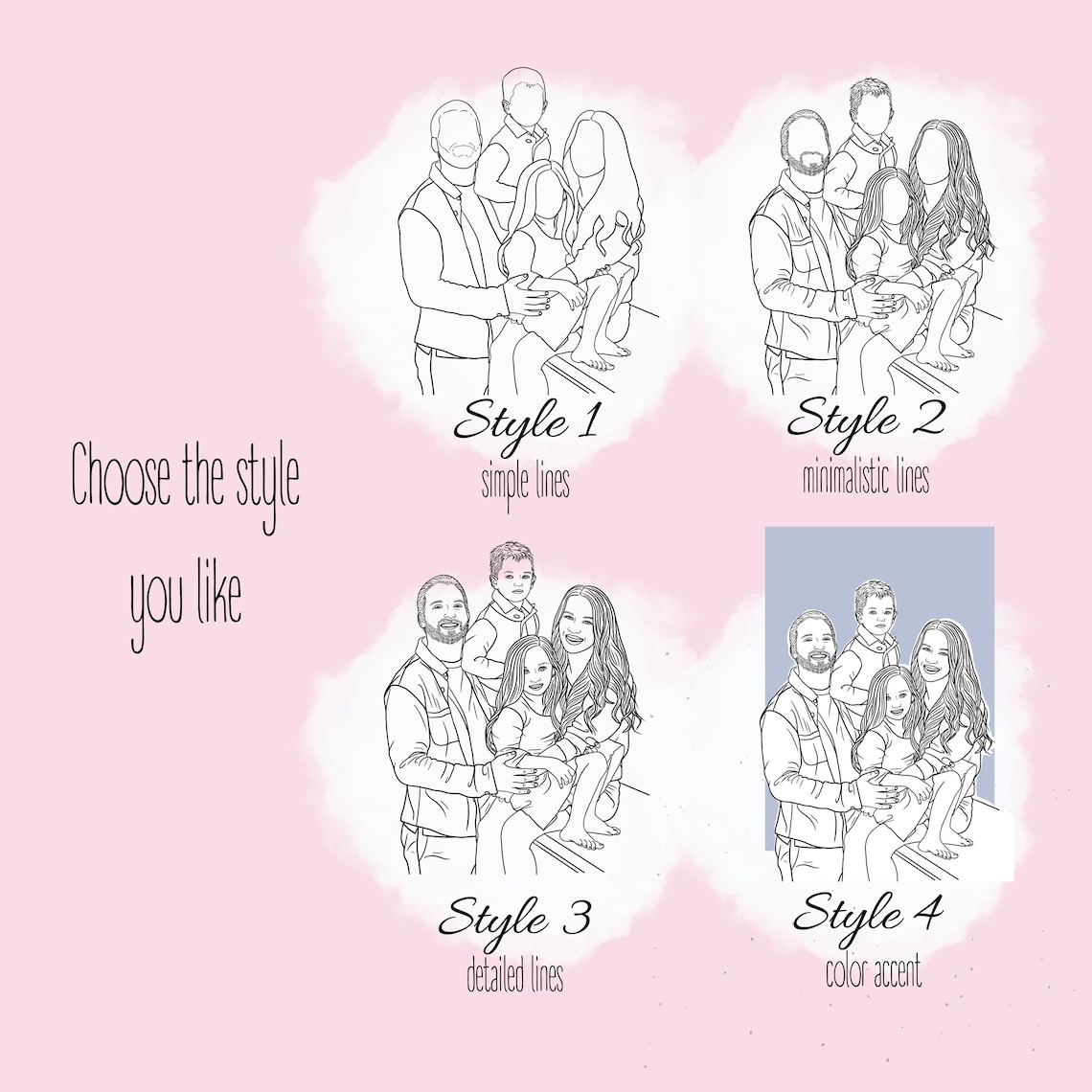 Custom Line Drawing From Photo, Minimalist Couple - Image 3