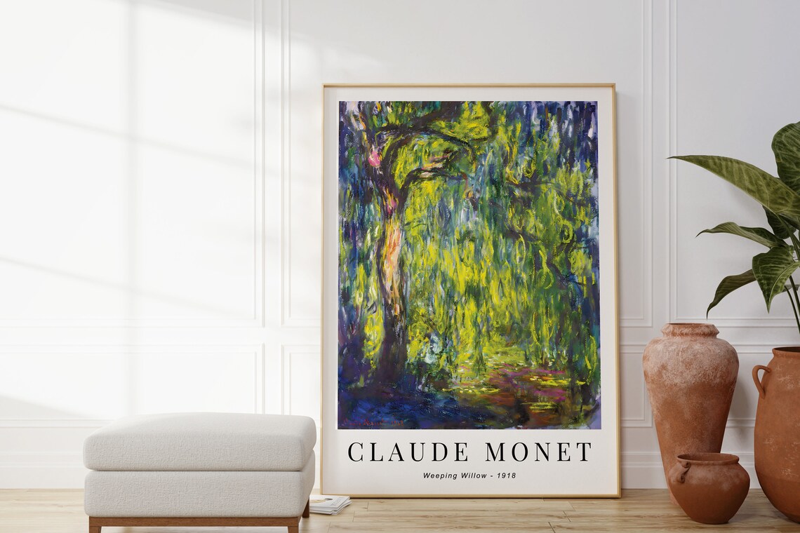 Claude Monet-Inspired Weeping Willow Art Print - Image 4