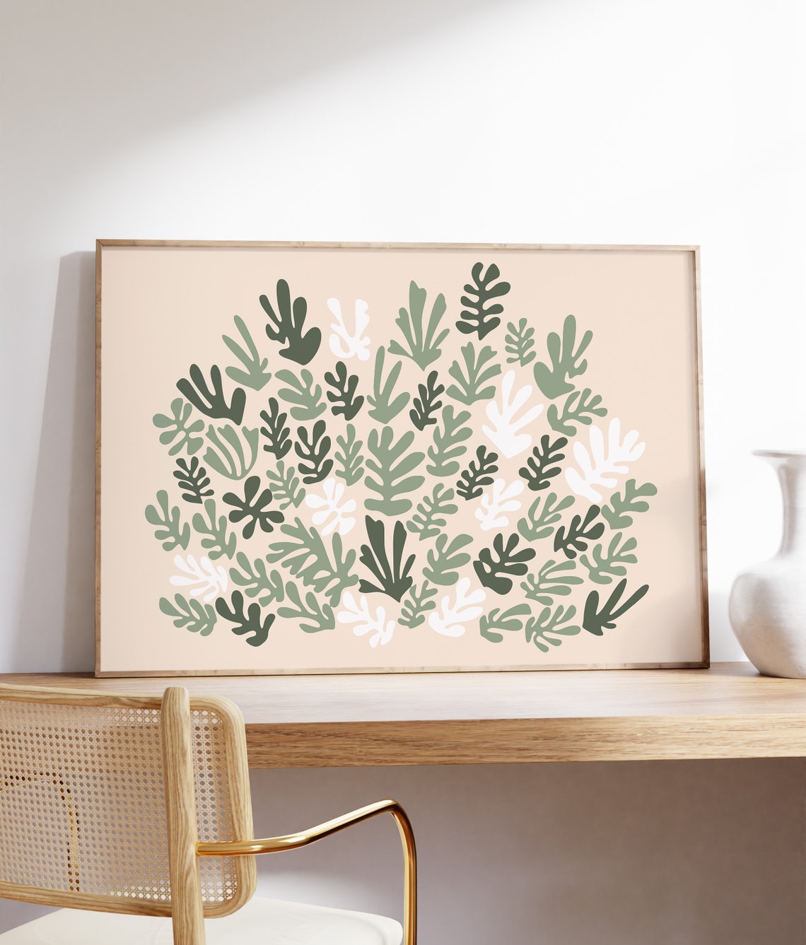 Henri Matisse Style Botanical Paper Cut Out Green Leaves Wall Art - Image 4