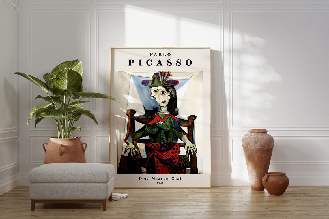 Pablo Picasso Dora Maar au Chat 1941 Famous Cubist Portrait Poster