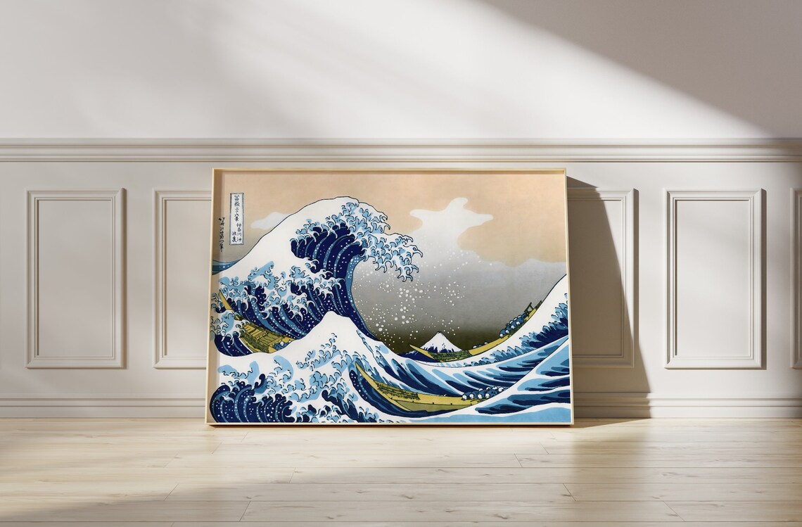 Hokusai The Great Wave Off Kanagawa Print Japanese Woodblock Seascape Poster - Image 4