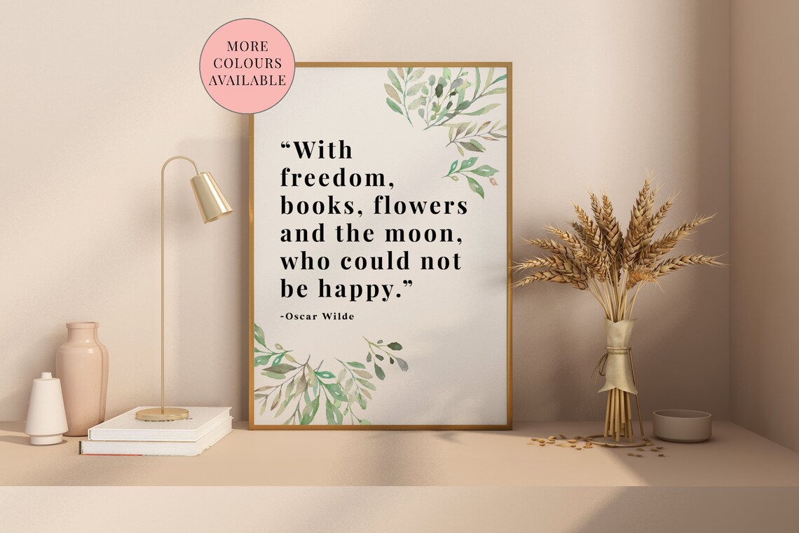 Oscar Wilde Quote, Minimalist Typography Poster
