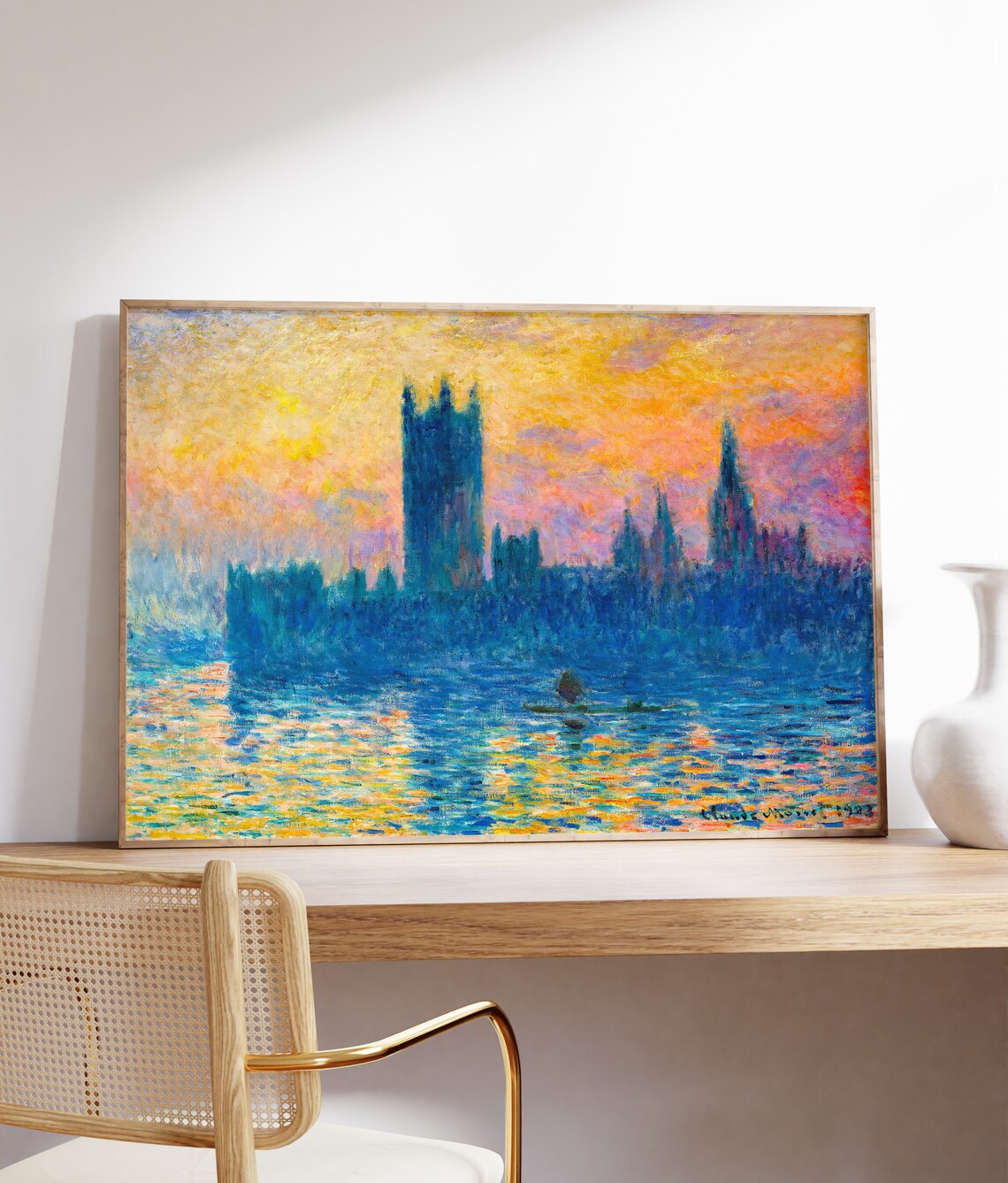Claude Monet House of Parliament Sunset Art Print