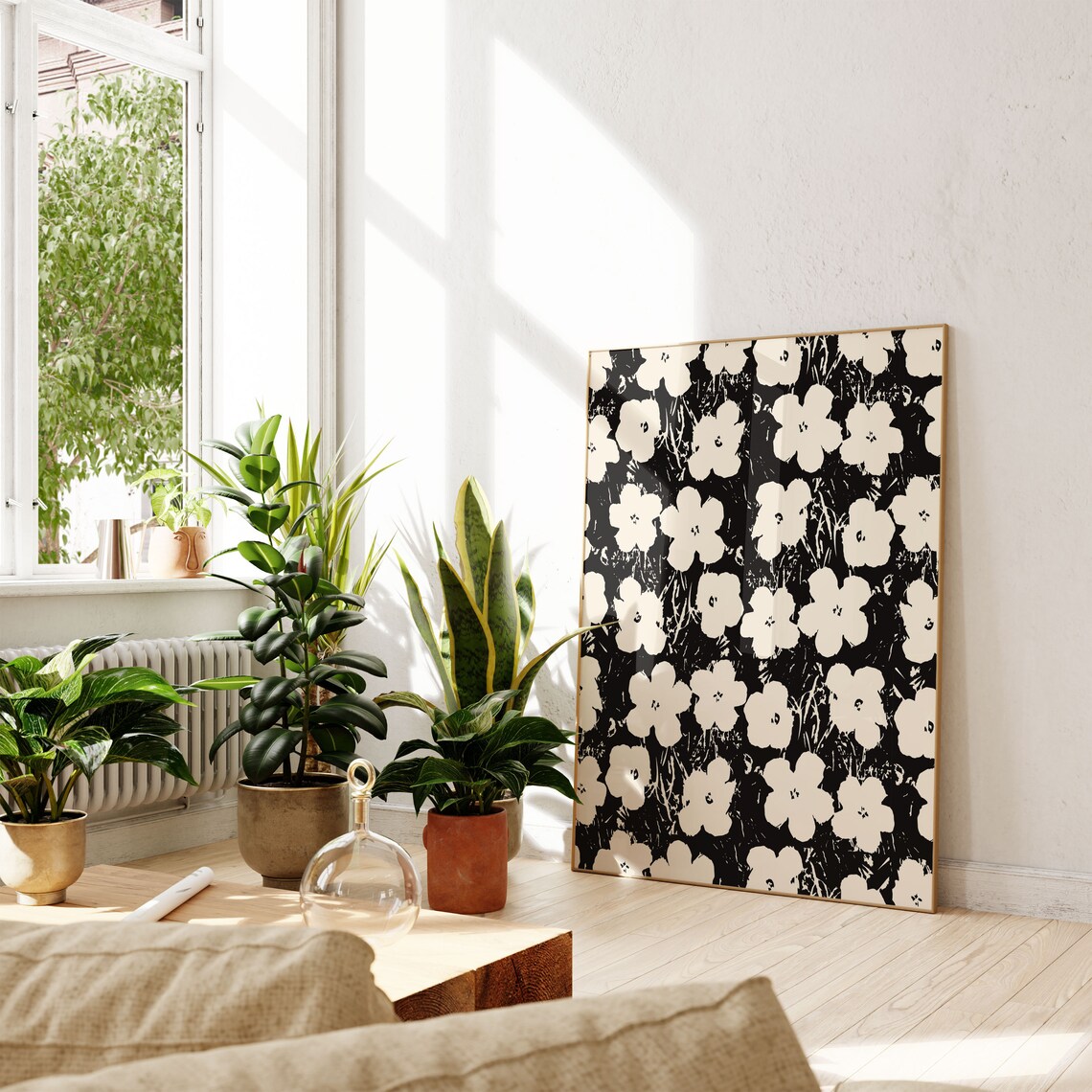 Henri Matisse Flower Pattern, Black and White Art Print - Image 4