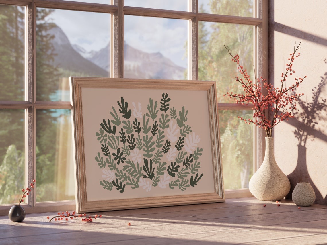 Henri Matisse Style Botanical Paper Cut Out Green Leaves Wall Art - Image 2