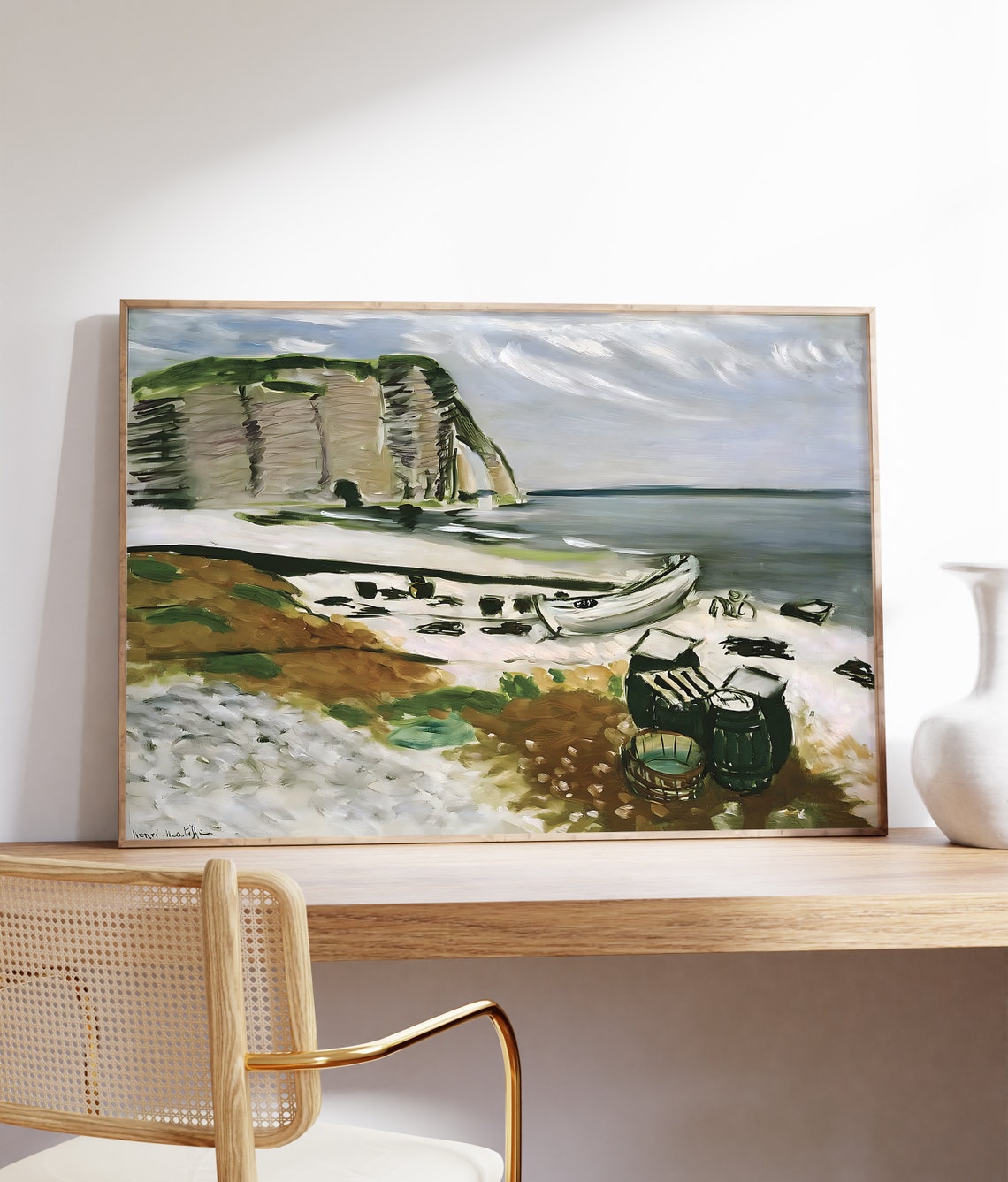 Henri Matisse Etretat Coastal Cliffs Beach Boats Landscape Poster - Image 4