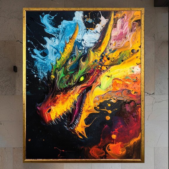 Dragon Decor Dragon Print Fantasy Art Large Dragon Bad Dragon Wall Art Chinese Dragon Dragon Decor Japanese Dragon Modern Art