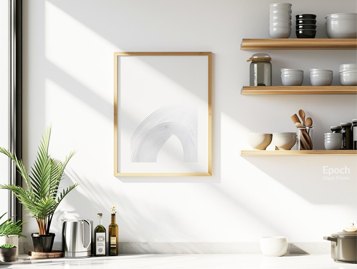 Geometric Line Drawing, Minimalist Mid Century Decor - Image 2