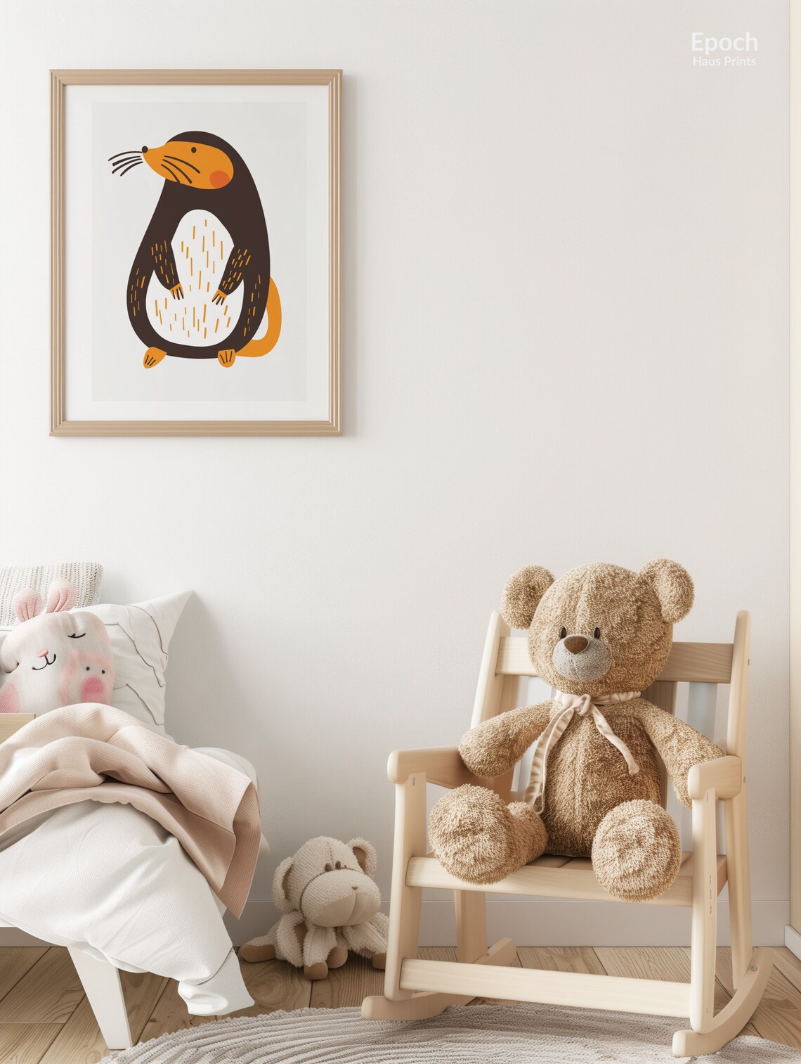 Mole Illustration, Cute Animals Nursery Decor - Image 3