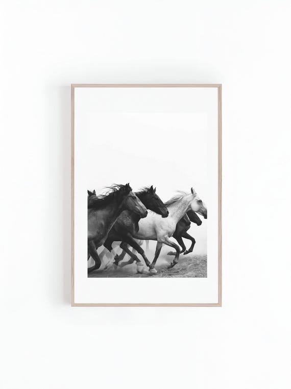 Wild Horses Running Ranch Art Print