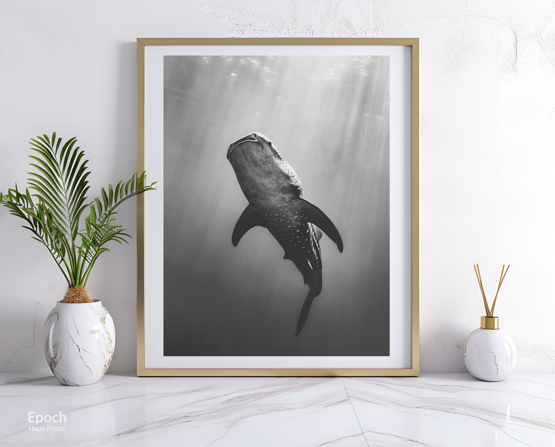 Whale Sharks Under Water Photograph, Poster Print