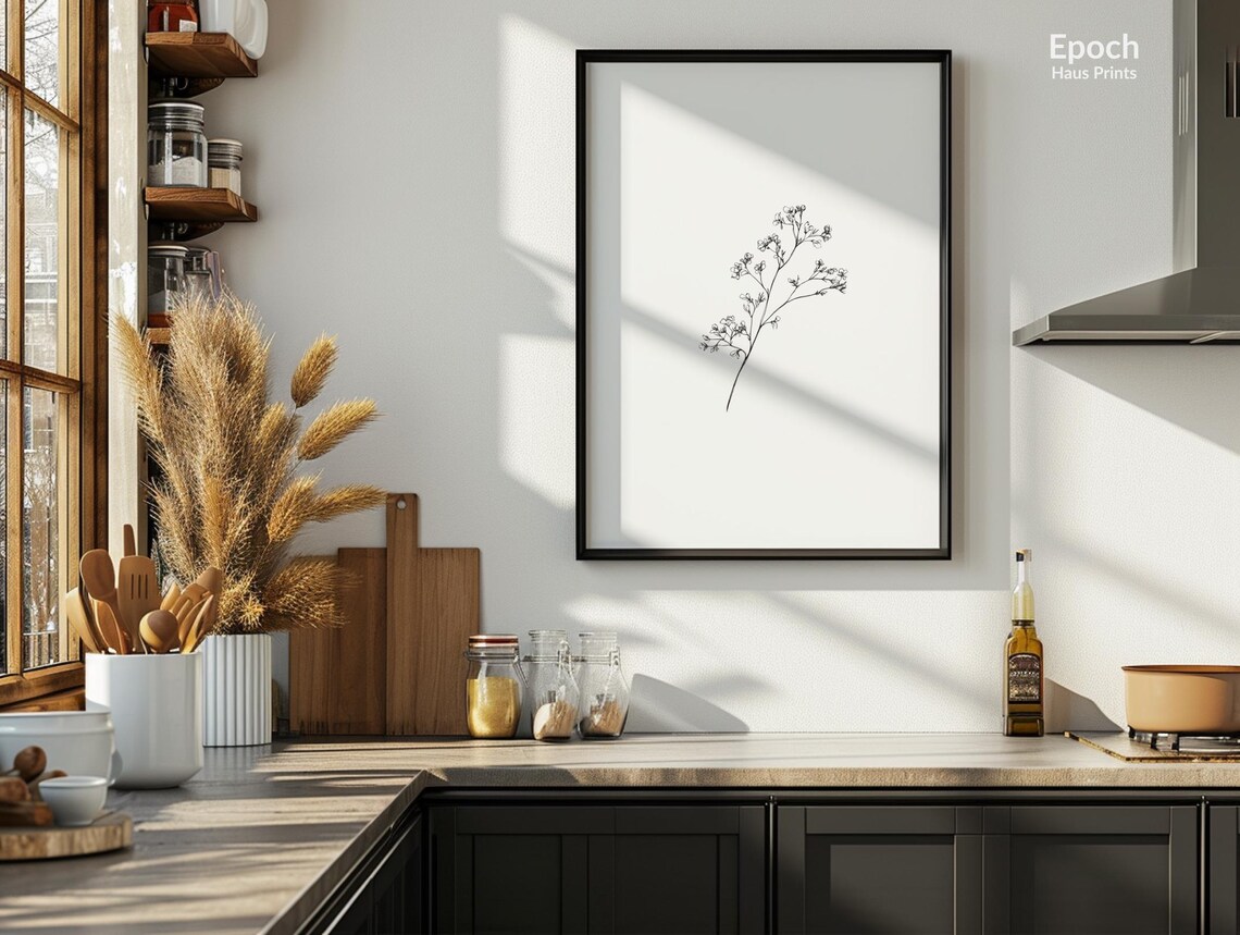 Minimalist Botanic Vintage Floral Art Print - Image 3