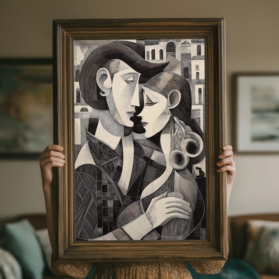 Cubic Lovers Art Illustration Print Instant Wall Home Decor