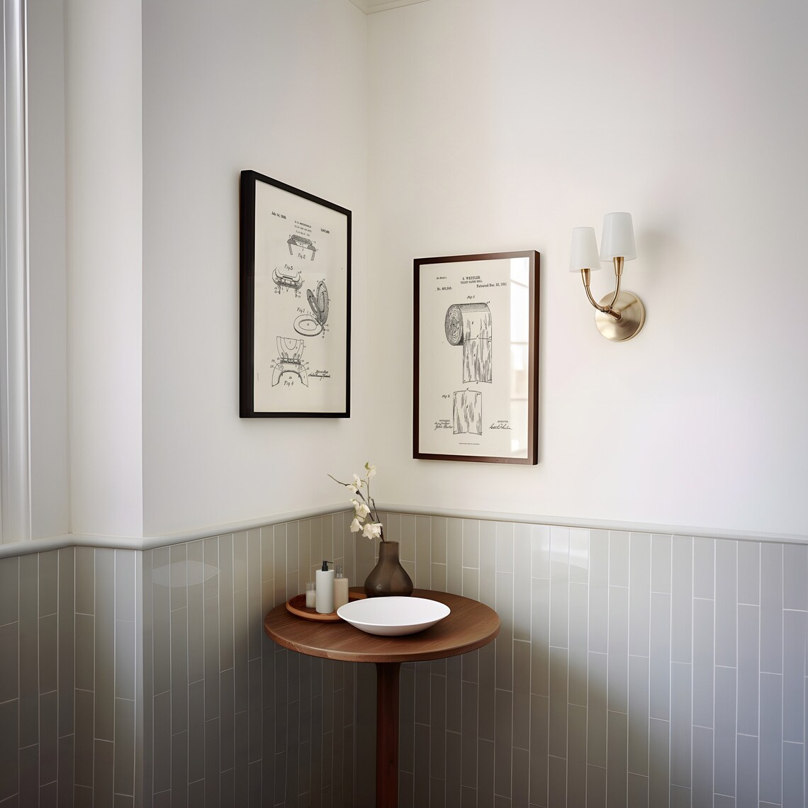 Bathroom Patent Vintage Bathroom Art, Print Set - Image 3