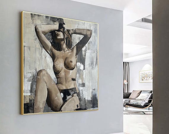 Sensual Nude Woman Bedroom Wall Art Poster Print