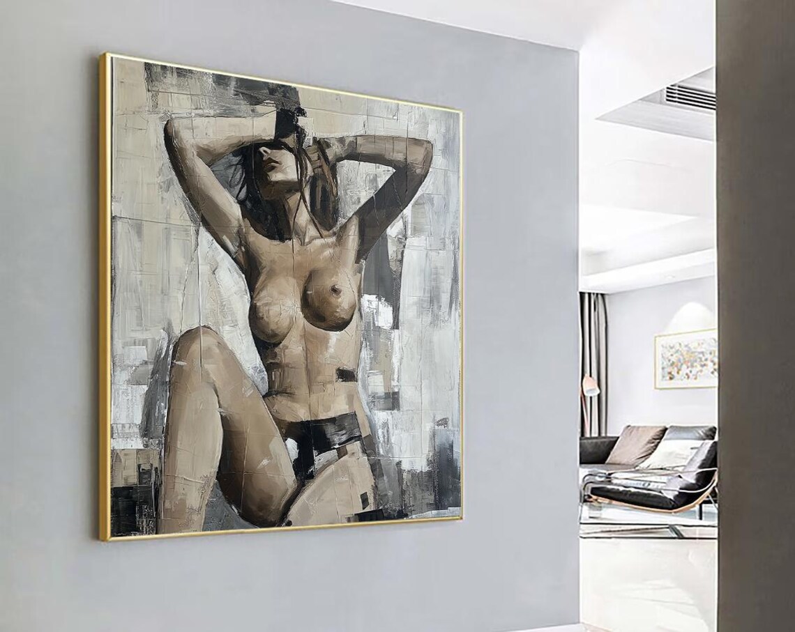 Sensual Nude Woman Bedroom Wall Art Poster Print