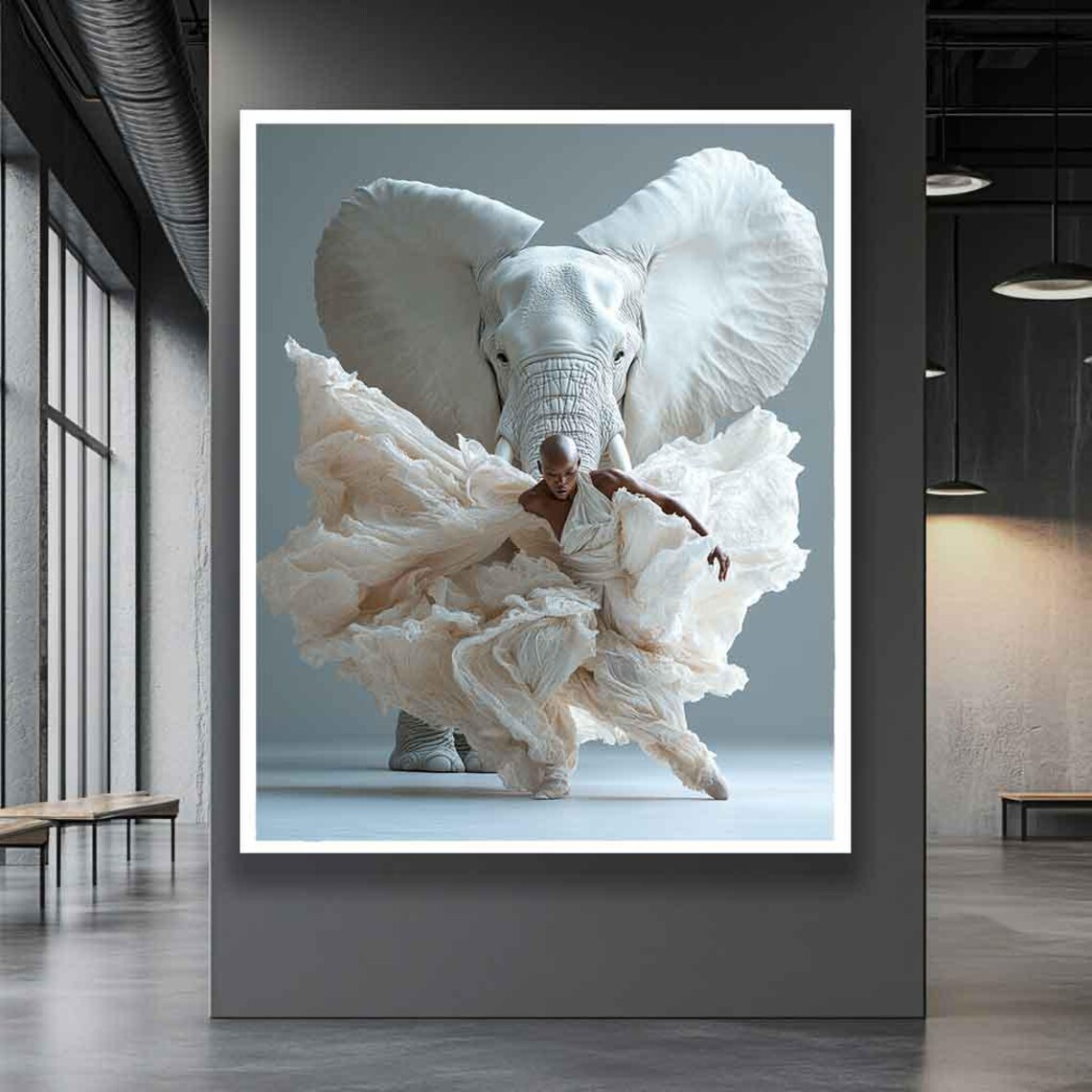 Elephant Portrait Modern Elephant Wall Art Print - Image 4