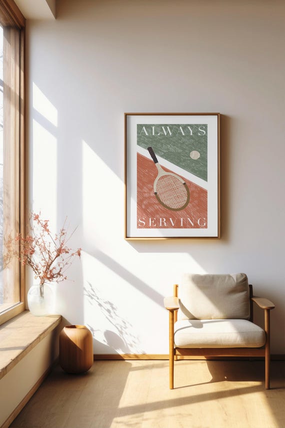 Vintage Tennis Art Print, Tennis Lovers Gift