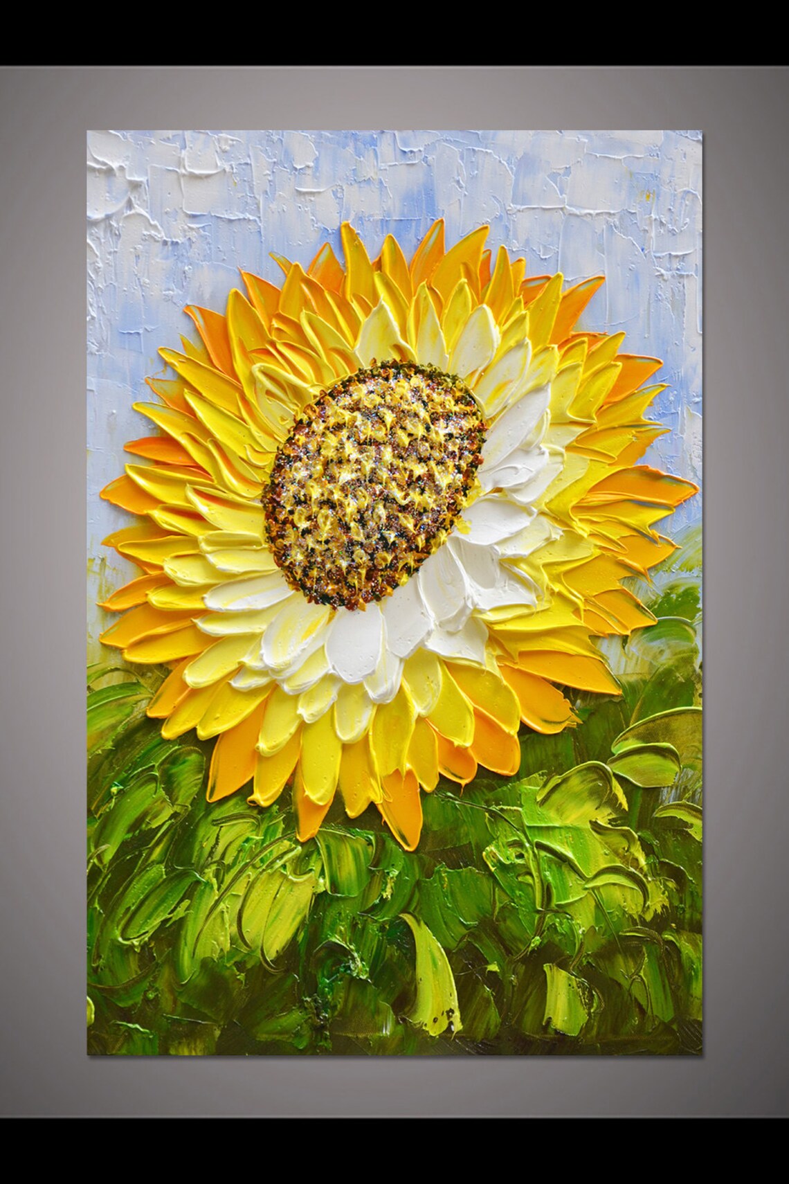 Abstract Sunflower Oil Painting Wall Art Print - Image 5