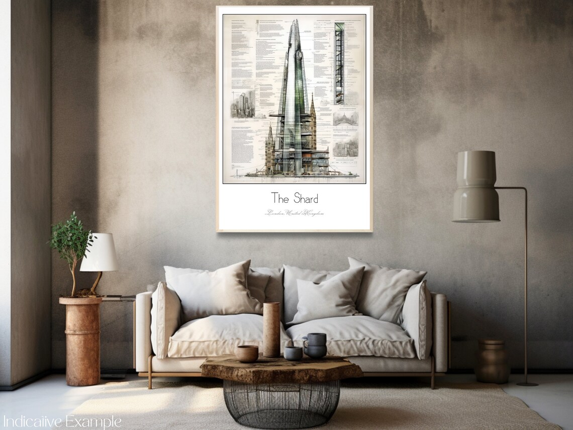 The Shard London City Architectural Study Glass Tower Art Poster - Image 3