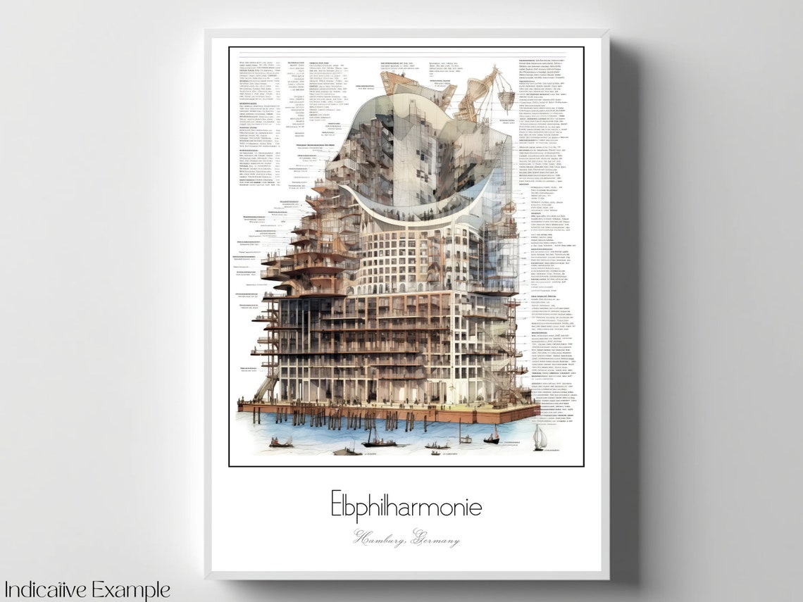 Elbphilharmonie Hamburg Germany Architectural Study Art Poster - Image 4