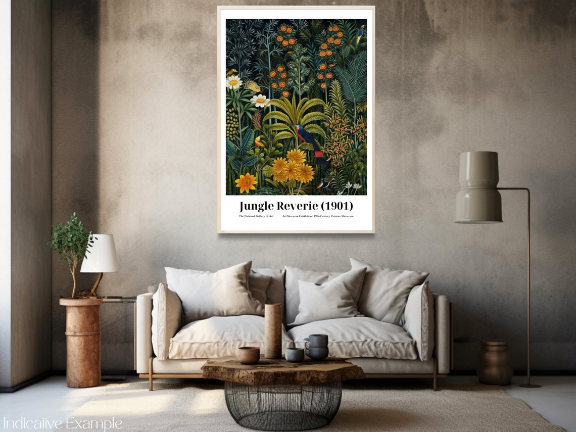 Jungle Reverie 1901 Henri Rousseau Inspired Dense Jungle Poster - Image 3