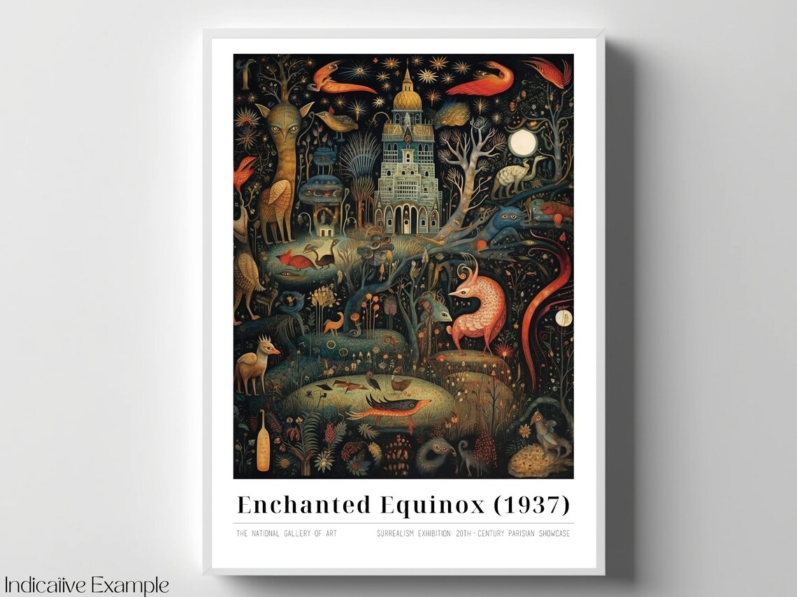 Enchanted Equinox 1937 Dark Night Fantastical Creatures Poster - Image 4