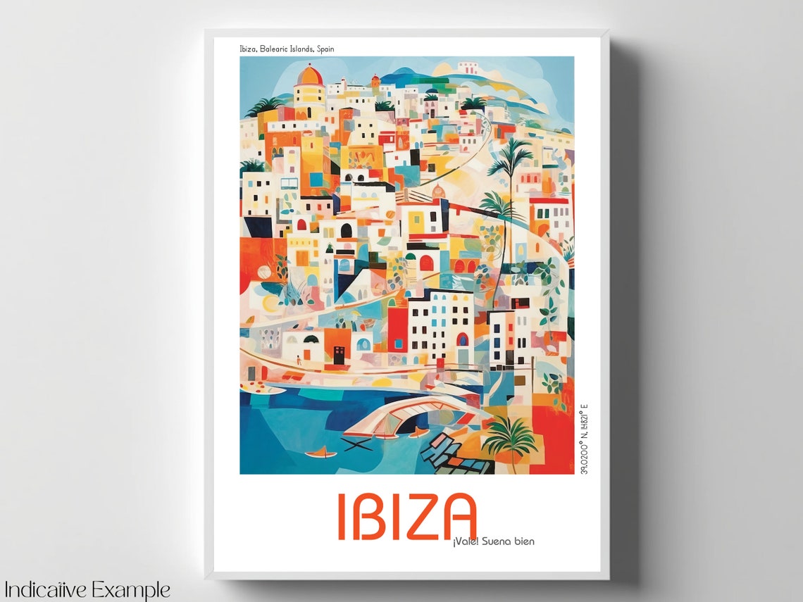 Ibiza Travel Print Ibiza Print Ibiza Poster Ibiza Wall Art Destination Print Poster Travel Poster Ibiza Pop Art Travel Art - Image 4