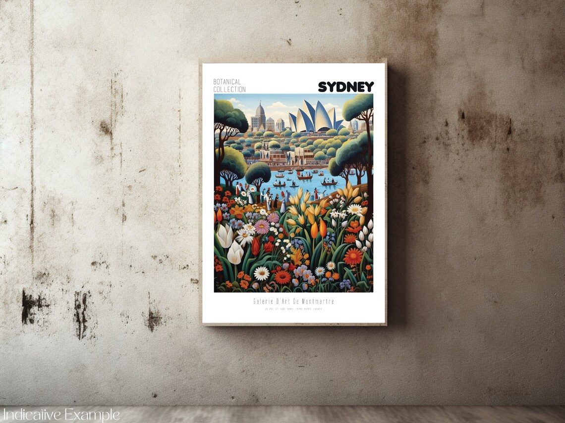 Sydney Botanical Collection Opera House Harbor Floral Art Poster - Image 2