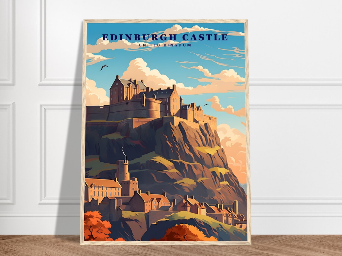 Edinburgh Castle Scotland United Kingdom Rocky Crag Travel Poster