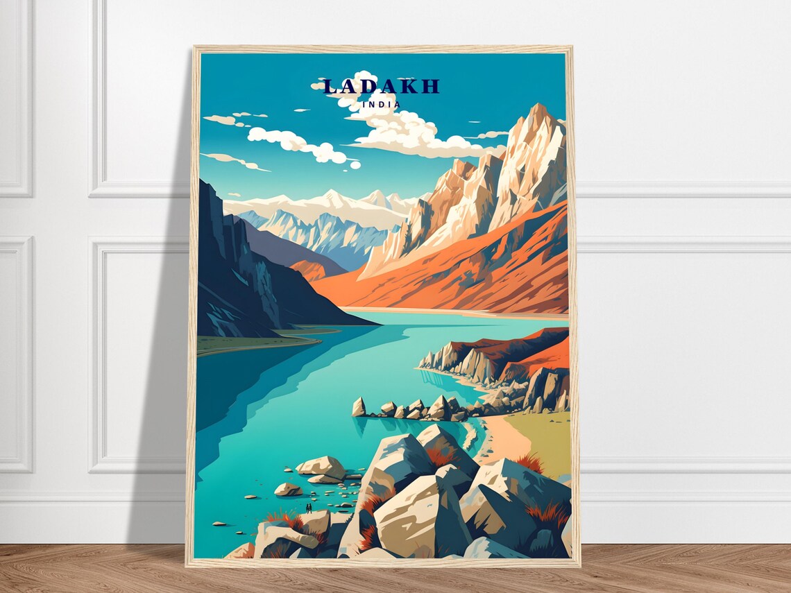 Ladakh India Himalayan Mountain Lake Adventure Travel Art Poster
